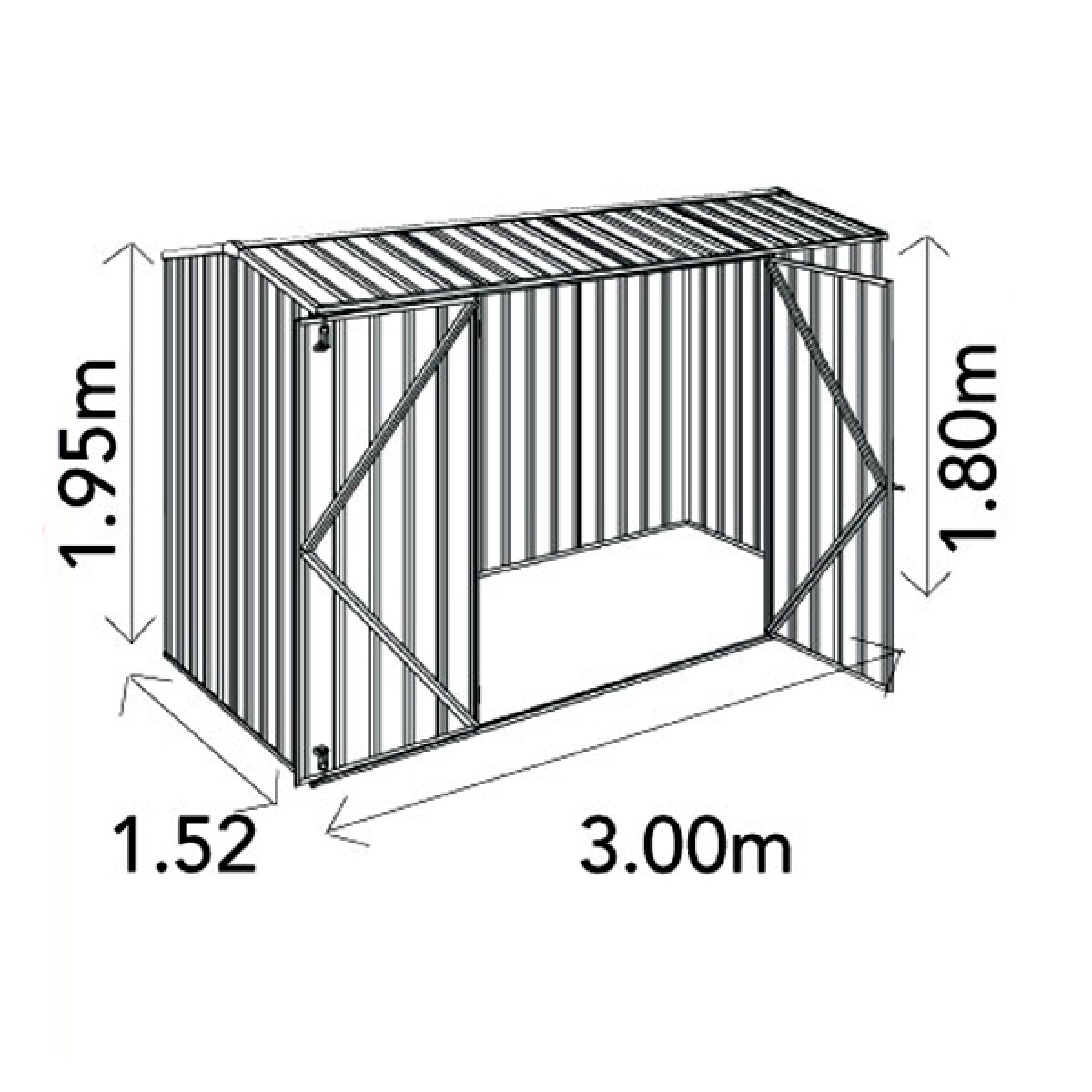 Absco Premier Garden Shed Line Drawing